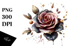 Abstract Glossy Rose Made of Material PNG Product Image 1
