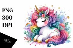 Colorful Baby Unicorn Big Eyes | Clipart Product Image 3