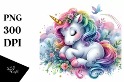 Colorful Baby Unicorn Whimsical Clipart Product Image 3
