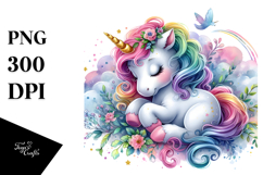Colorful Unicorn Watercolor Whimsical Product Image 1