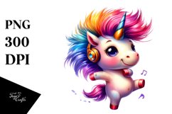 Cute Baby Unicorn Dancing PNG Product Image 1