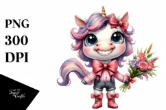 Goofy Unicorn with Proud Expression | Watercolor Art Product Image 3