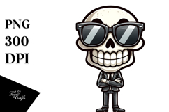 Goofy Sugar Skull with Oversized Sunglasses, Vector Art Product Image 1