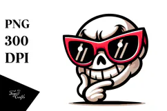 Ridiculously Cute Skull with Birthday Hat PNG Product Image 1
