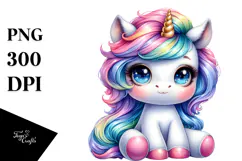 Cute Unicorn with Cool Haircut PNG Product Image 1