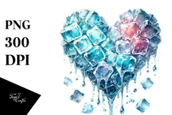 Heart made of ice PNG Product Image 1