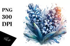 Abstract Detailed Hyacinth Sublimation Clipart Product Image 1