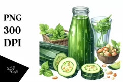 Watercolor Zucchini Juice Product Image 1