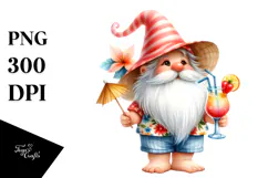 Whimsical Gnome in Summer Clothes PNG Product Image 1