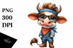 Happy Cow Bandana and es Clipart Product Image 1