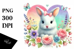 Baby Bunny with Heart PNG Product Image 1