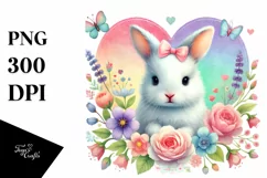 Colorful Baby Bunny, PNG Product Image 1