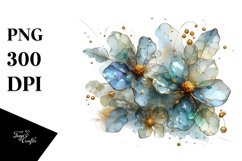 Shiny Impatiens Metallic Watercolor | Sublimation | Clipart Product Image 1