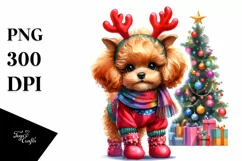 Winter Poodle with Cool Haircut, PNG Product Image 1