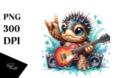 aCute Energetic Rocker Turtle, PNG Product Image 1