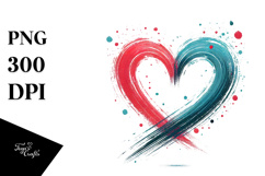 Heart Paintbrush Style PNG Product Image 1