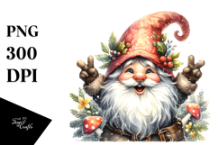 Vintage Excited Gnome, Magical PNG Product Image 1