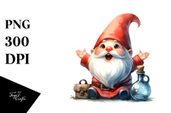 Excited Vintage Gnome PNG Product Image 1