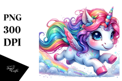 Running Funny Unicorn PNG Product Image 1