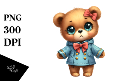 Expressive Baby Bear with Bow | Clipart Product Image 1