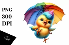 Cute Baby Chicken Jumping PNG Product Image 3
