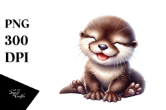 Smiling Baby Otter PNG Product Image 1
