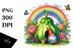 Colorful Vegetable Gnome Rainbow | Clipart Product Image 1