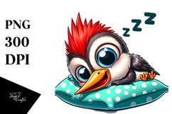 Colorful Baby Woodpecker Cartoon Clipart Product Image 1