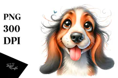 Watercolor Cute Basset Hound Product Image 1