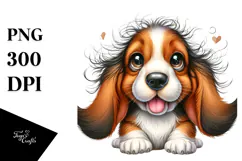 Watercolor Cute Basset Hound Product Image 1
