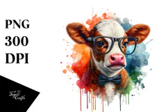Colorful Baby Cow Writer es PNG Product Image 1