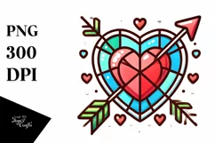 Simple Cartoon Stained Heart PNG Product Image 1