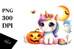 Unicorn Halloween Scenery Clipart Product Image 1