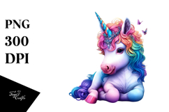 Colorful Baby Unicorn with Buenos Aires Street PNG Product Image 1