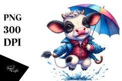 Cool Baby Cow Jumping PNG Product Image 1