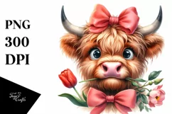 Funny Highland Cow Confused Clipart Product Image 3