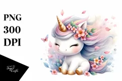 Watercolor Baby Unicorn Spring Poppy Product Image 3