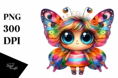 Colorful Watercolor Cute Baby Butterfly Dressed for Product Image 3