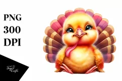 Vibrant Watercolor Baby Turkey Product Image 3