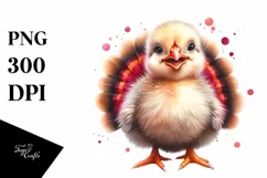 Vibrant Watercolor Baby Turkey Product Image 3
