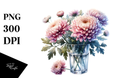 Watercolor Chrysanthemum | Clipart Product Image 1