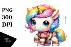 Colorful Baby Unicorn PNG Product Image 1