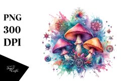 Magical Celestial Watercolor Mushroom Clipart Product Image 3