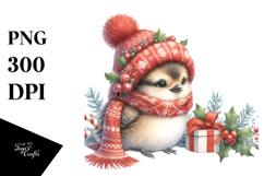 High Baby Bird in Christmas Dress PNG Product Image 1