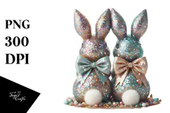 Vintage Bunnies Sitting PNG Product Image 1