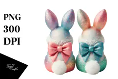 Vintage Bunnies Sitting PNG Product Image 1
