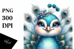 Detail Peacock Portrait Boho Vintage Diva | Clipart Product Image 1
