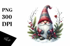 Detailed Winter Gnome Watercolor PNG Product Image 3