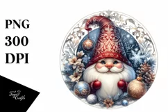 Detailed Winter Gnome Watercolor PNG Product Image 1