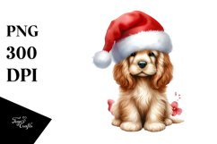 Christmass Cocker Spaniel with Decorations PNG Product Image 3